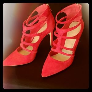 BCBG Red Cage Heels